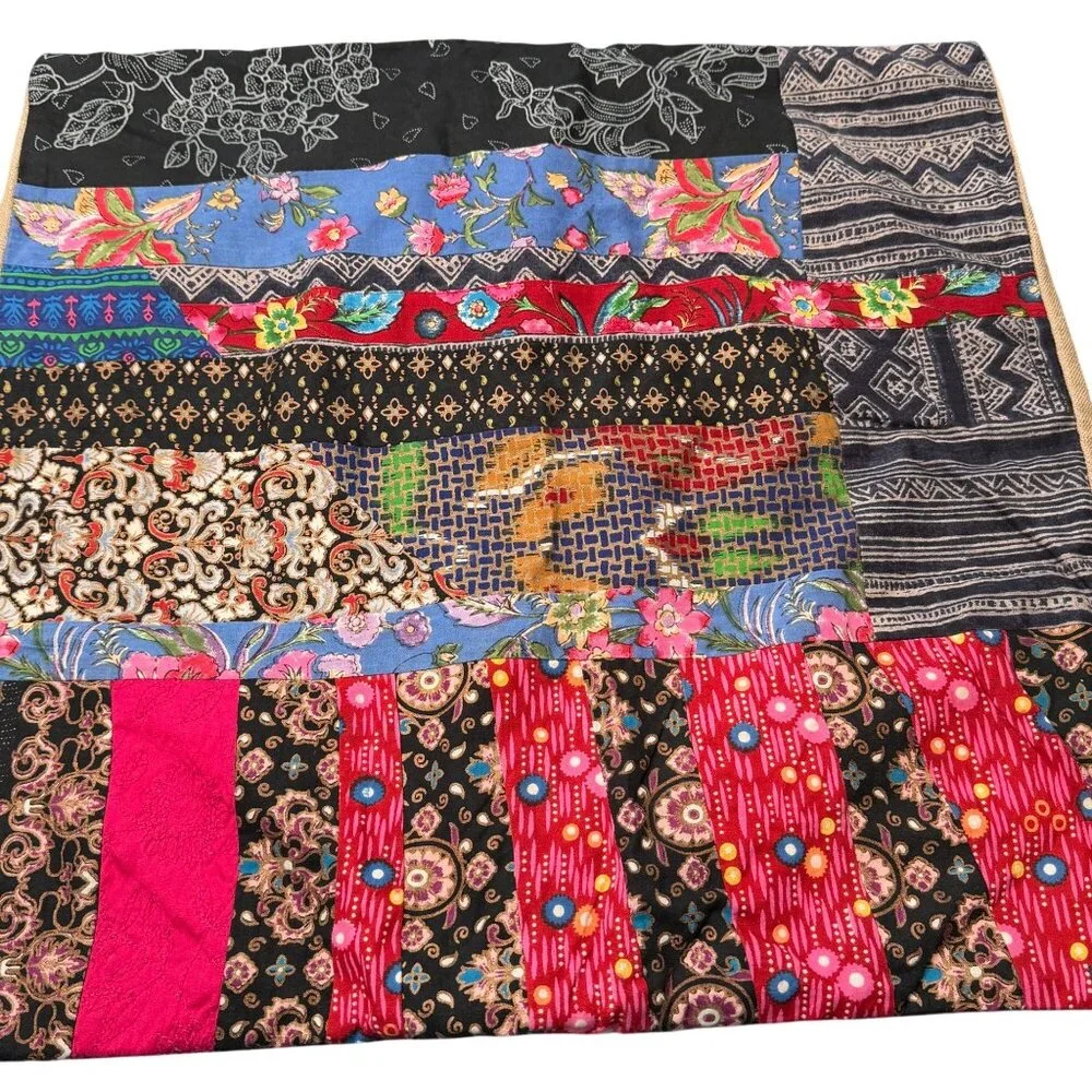 Pottery Barn Apple Blossom patchwork throw pillow covers boho hippy Pauline Boyd
